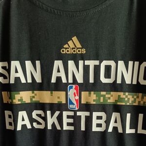 Camo Adidas San Antonio Basketball  NBA Men's Small Shirt Military Army Hunting